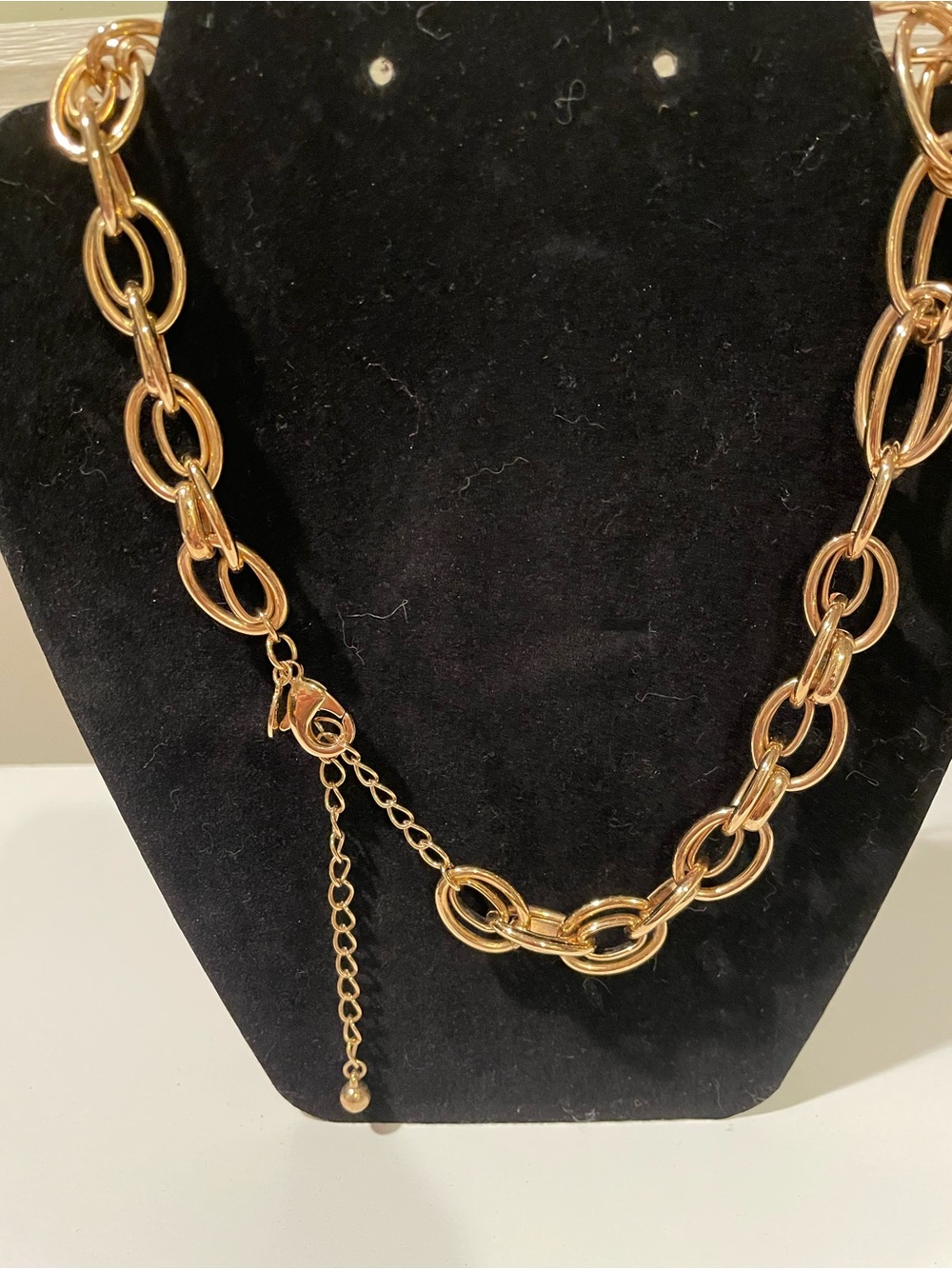 Women's Gold Link Chain Necklace with Adjustable Extension